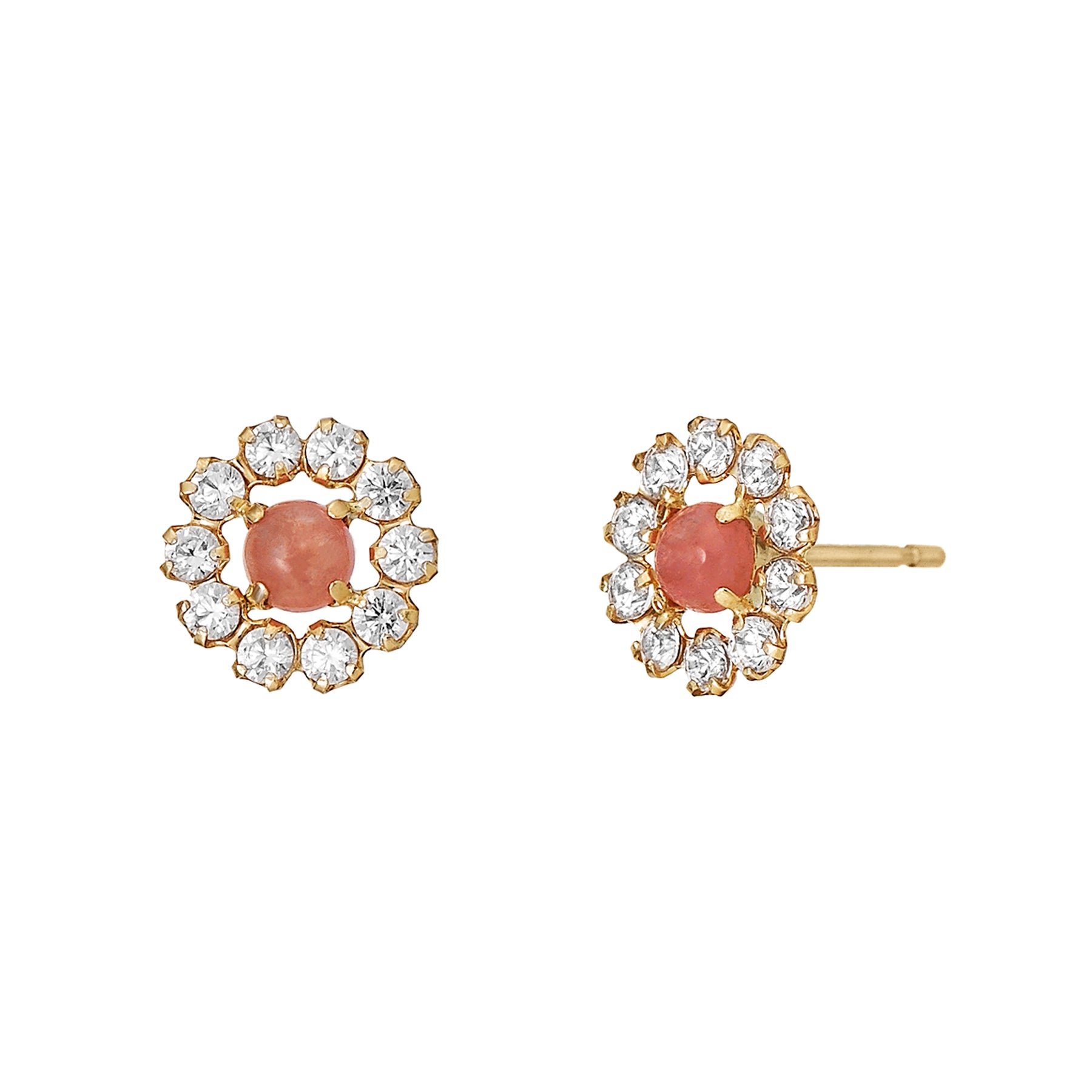 18K / 10K Yellow Gold Inca Rose Circle Earrings - Product Image