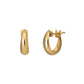 18K/10K Yellow Gold Moon Design Hoop Mini Earrings - Product Image