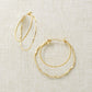 Gold Filled Twisted Double Hoop Earrings - Product Image