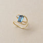 10K Yellow Gold London Blue Topaz Baguette Cut Ear Cuff - Product Image
