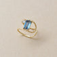 10K Yellow Gold London Blue Topaz Baguette Cut Ear Cuff - Product Image