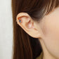 10K Yellow Gold London Blue Topaz Baguette Cut Ear Cuff - Model Image