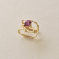 10K Yellow Gold Garnet Ivy Ear Cuff - Product Image