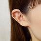 10K Yellow Gold Garnet Ivy Ear Cuff - Model Image