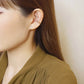 10K Gold Bicolor Cross Ear Cuff (White Gold / Rose Gold) - Model Image