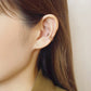 10K Gold 3-Color Ear Cuff (White Gold / Yellow Gold / Rose Gold) - Model Image