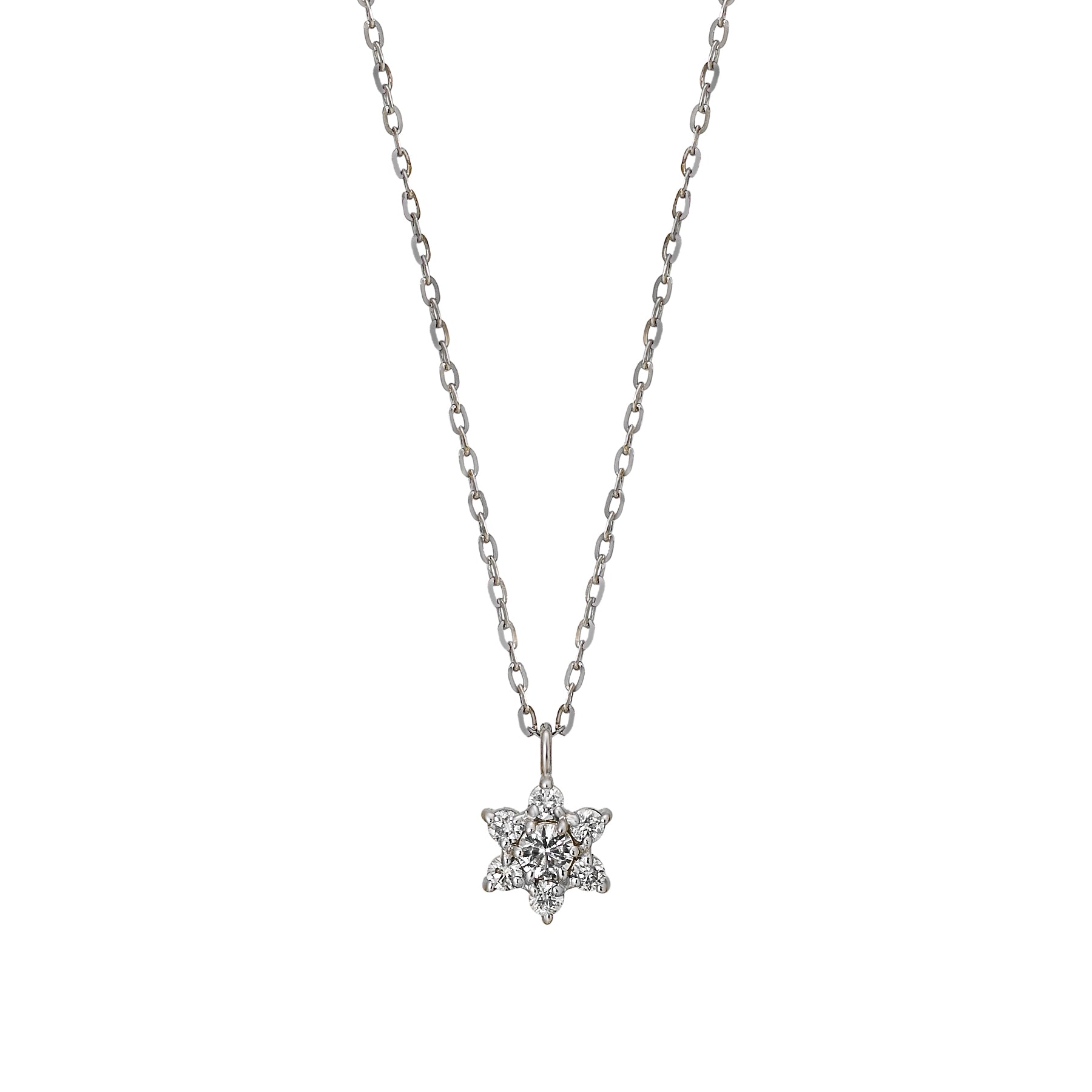 10K White Gold Diamond Lumiere Mini Necklace - Product Image