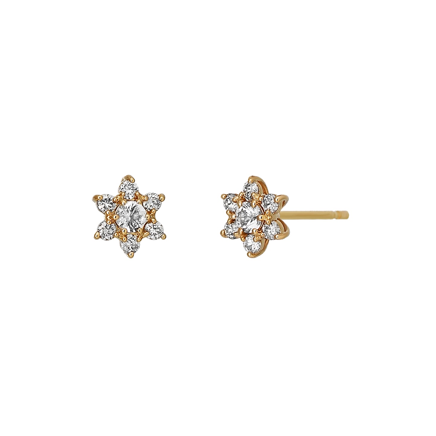 10K Yellow Gold Diamond Lumiere Mini Earrings - Product Image
