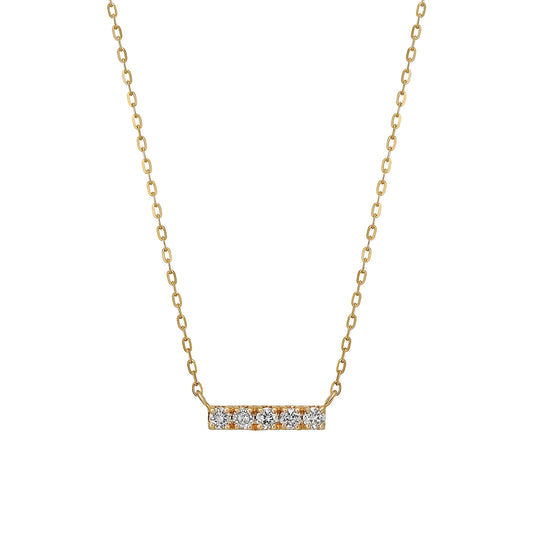 10K Yellow Gold Diamond 5-Stone Necklace - Product Image