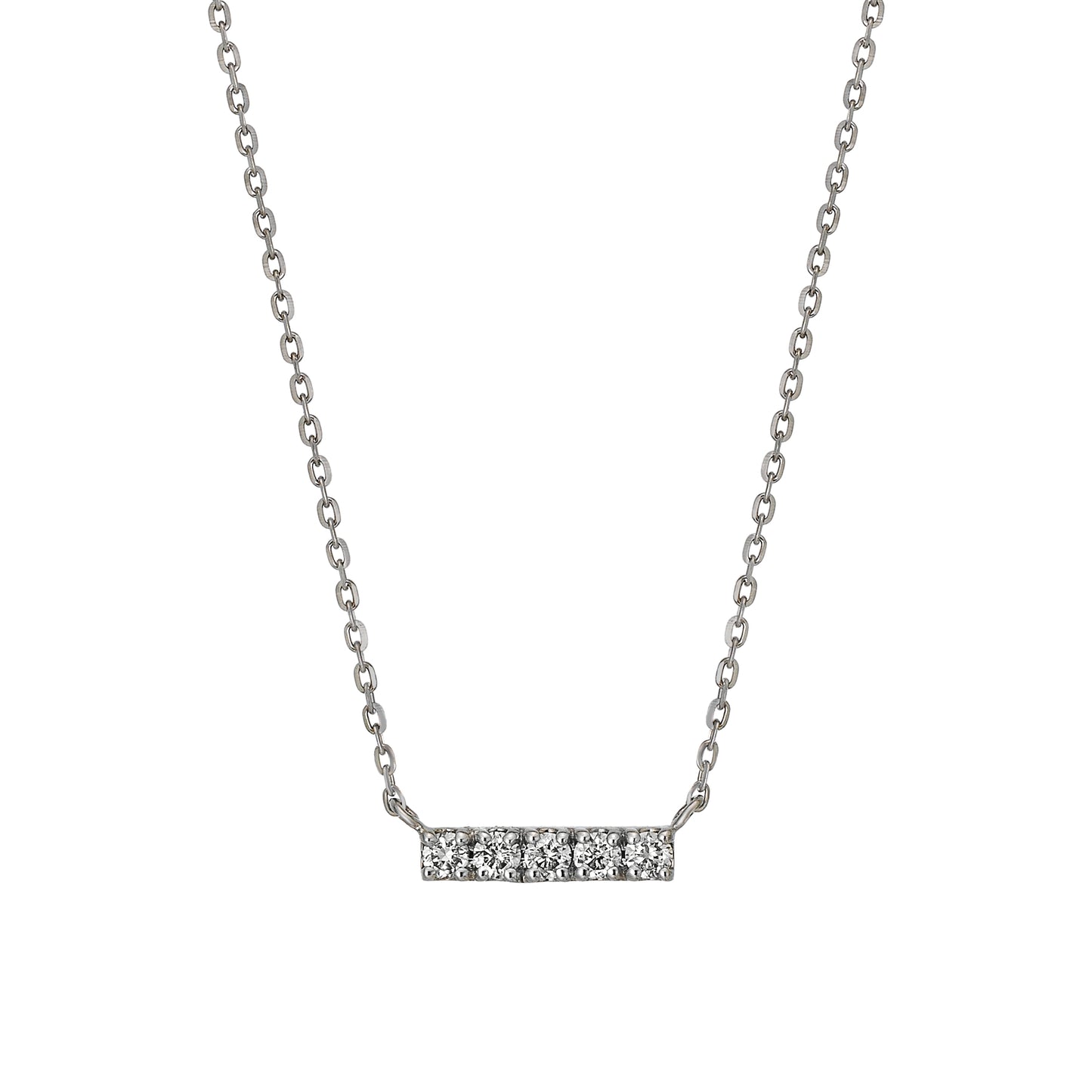 Platinum Diamond 5-Stone Necklace - Product Image
