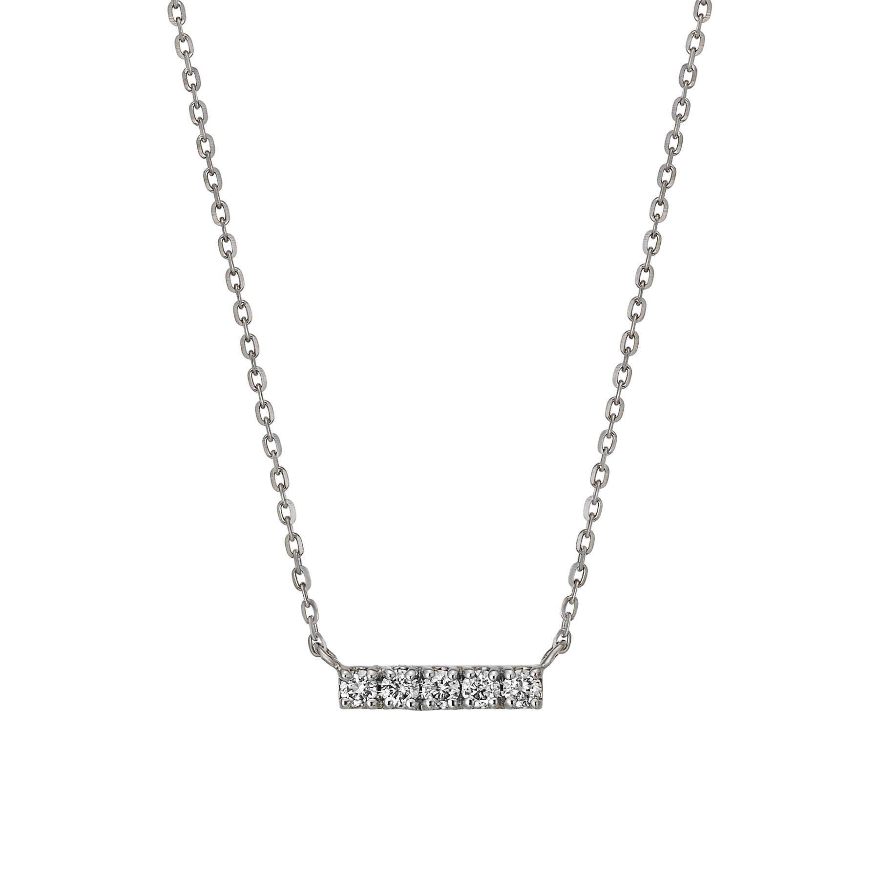 Platinum Diamond 5-Stone Necklace - Product Image