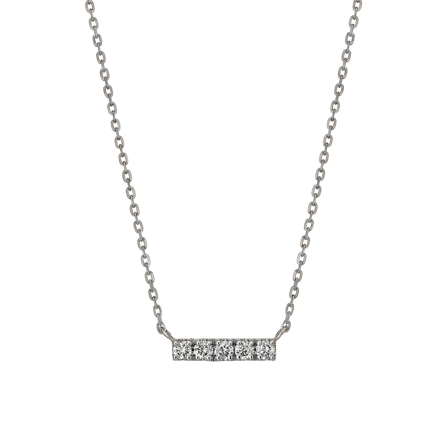 Platinum Diamond 5-Stone Necklace - Product Image