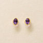 [Second Earrings] 18K Yellow Gold Amethyst Earrings - Product Image