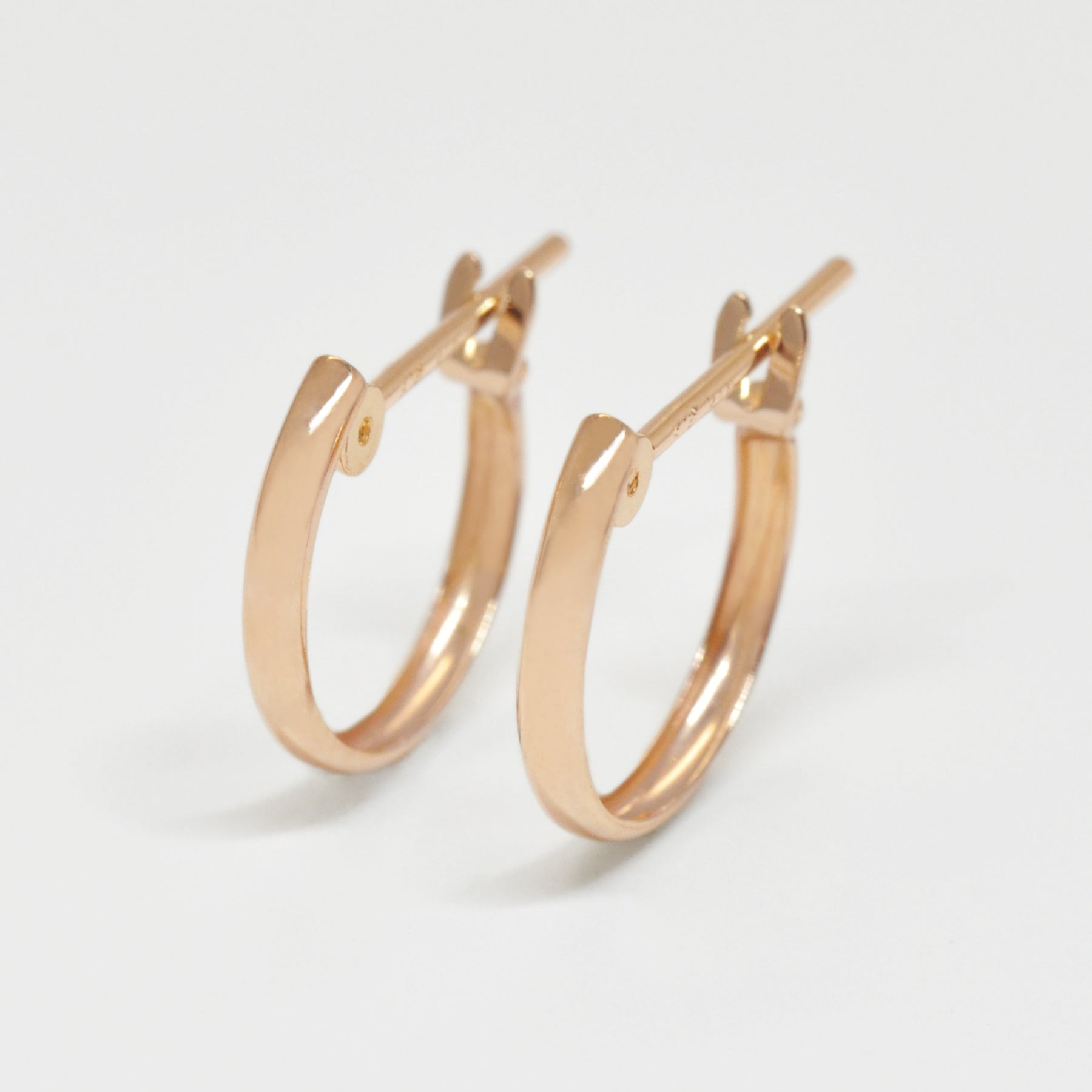 18K/10K Rose Gold Mini Hoop Earrings - Product Image
