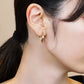 18K/10K Yellow Gold Twisted Twin Hoop Earrings (Large) - Model Image