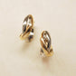 14K/10K Gold Cross Hoop Earrings (Small) (White Gold / Yellow Gold) - Product Image