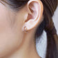 18K/10K Rose Gold Cross Hoop Earrings (Small) - Model Image