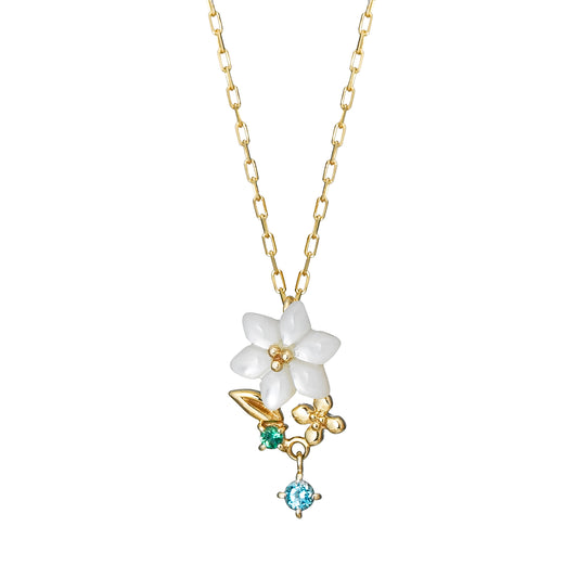 [Birth Flower Jewelry] November - Bouvardia Necklace (10K Yellow Gold) - Product Image