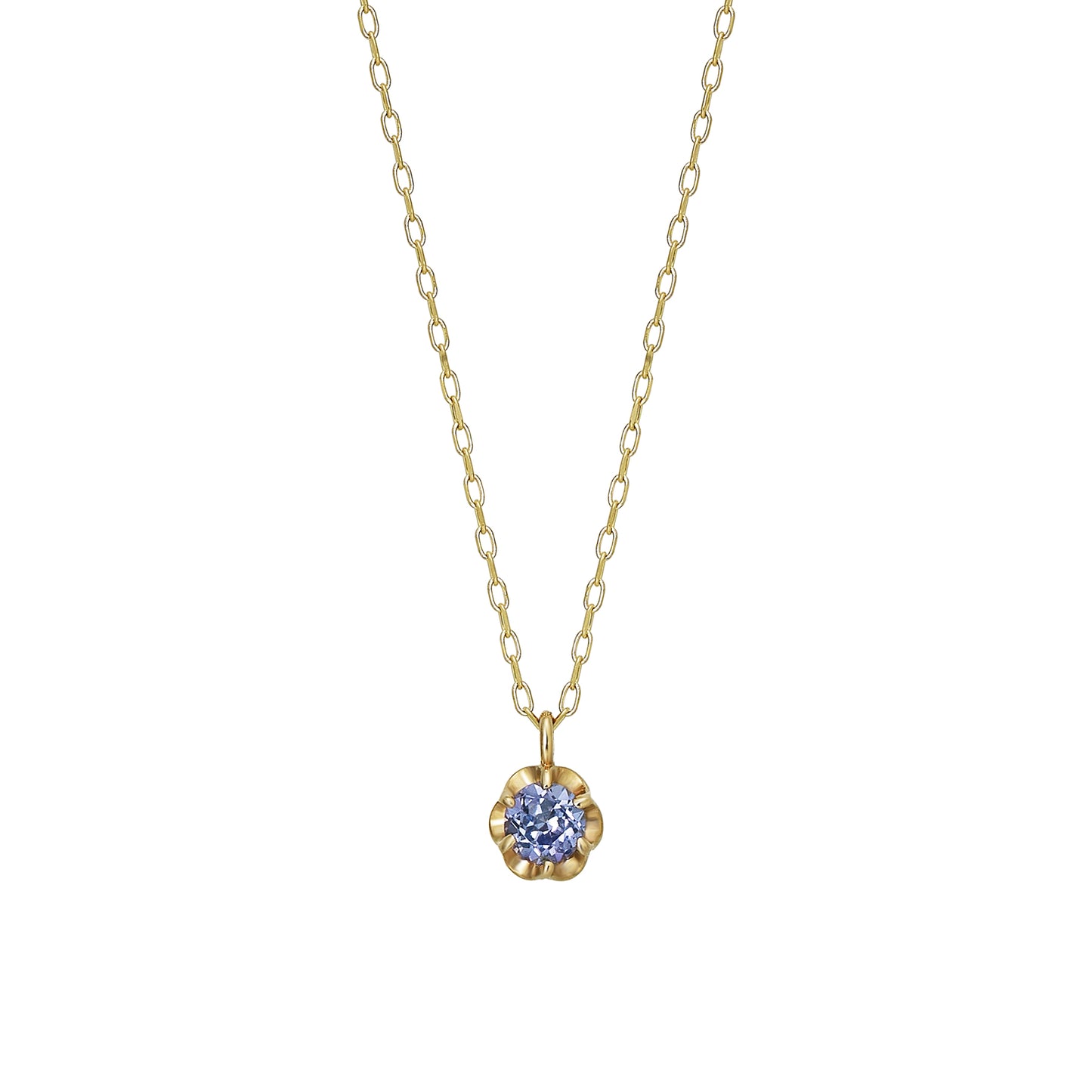 10K Yellow Gold Tanzanite Full Bloom Birthstone Necklace - Product Image