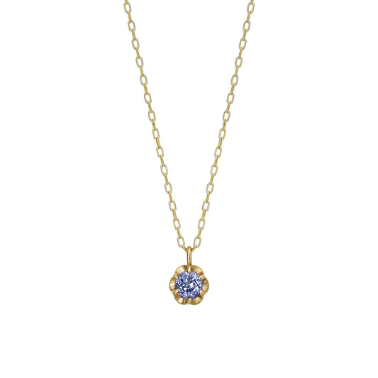 10K Yellow Gold Tanzanite Full Bloom Birthstone Necklace - Product Image