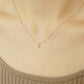 10K Yellow Gold Diamond Solitaire Necklace - Model Image