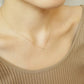 10K Yellow Gold Diamond Solitaire Necklace - Model Image