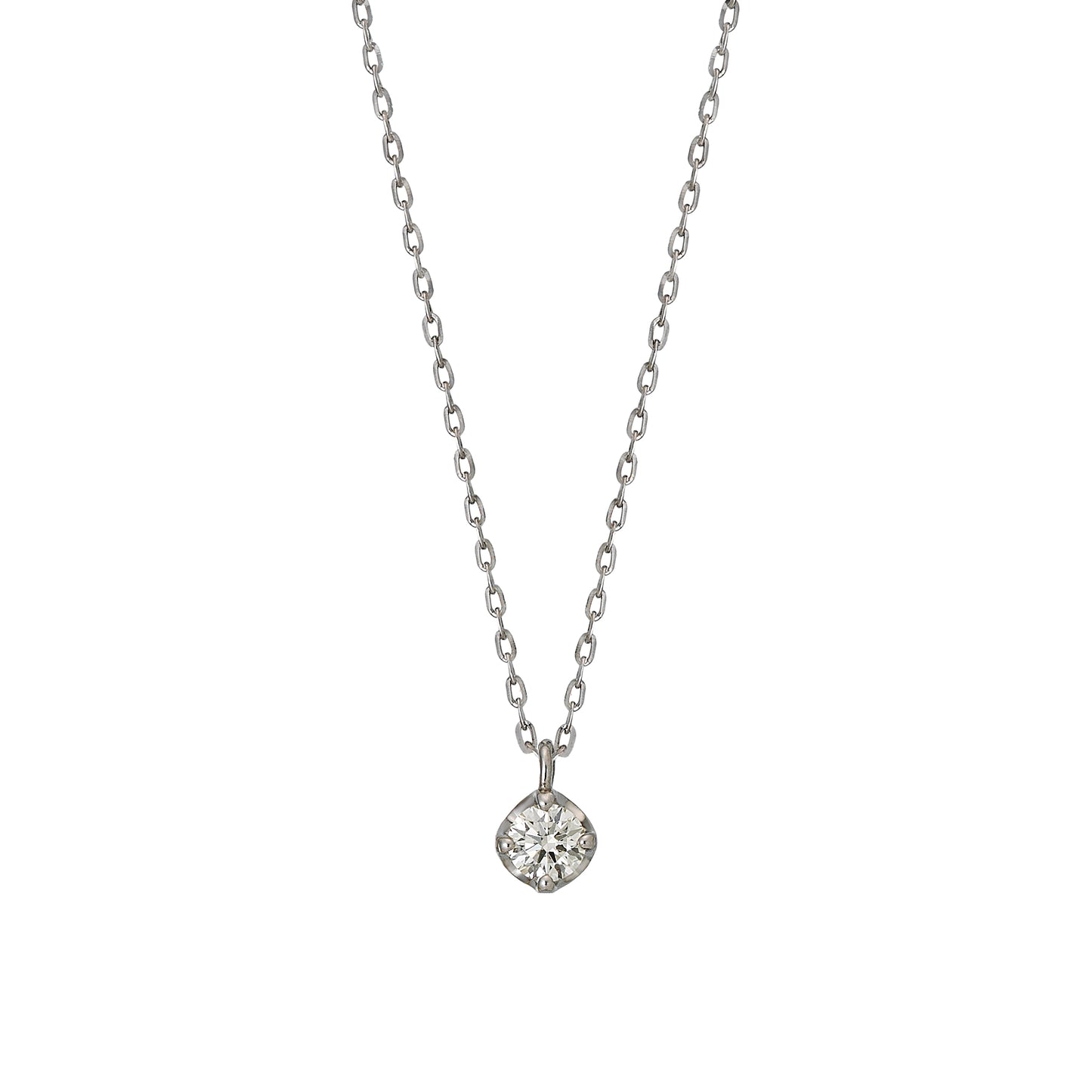 Platinum Diamond Solitaire Necklace - Product Image