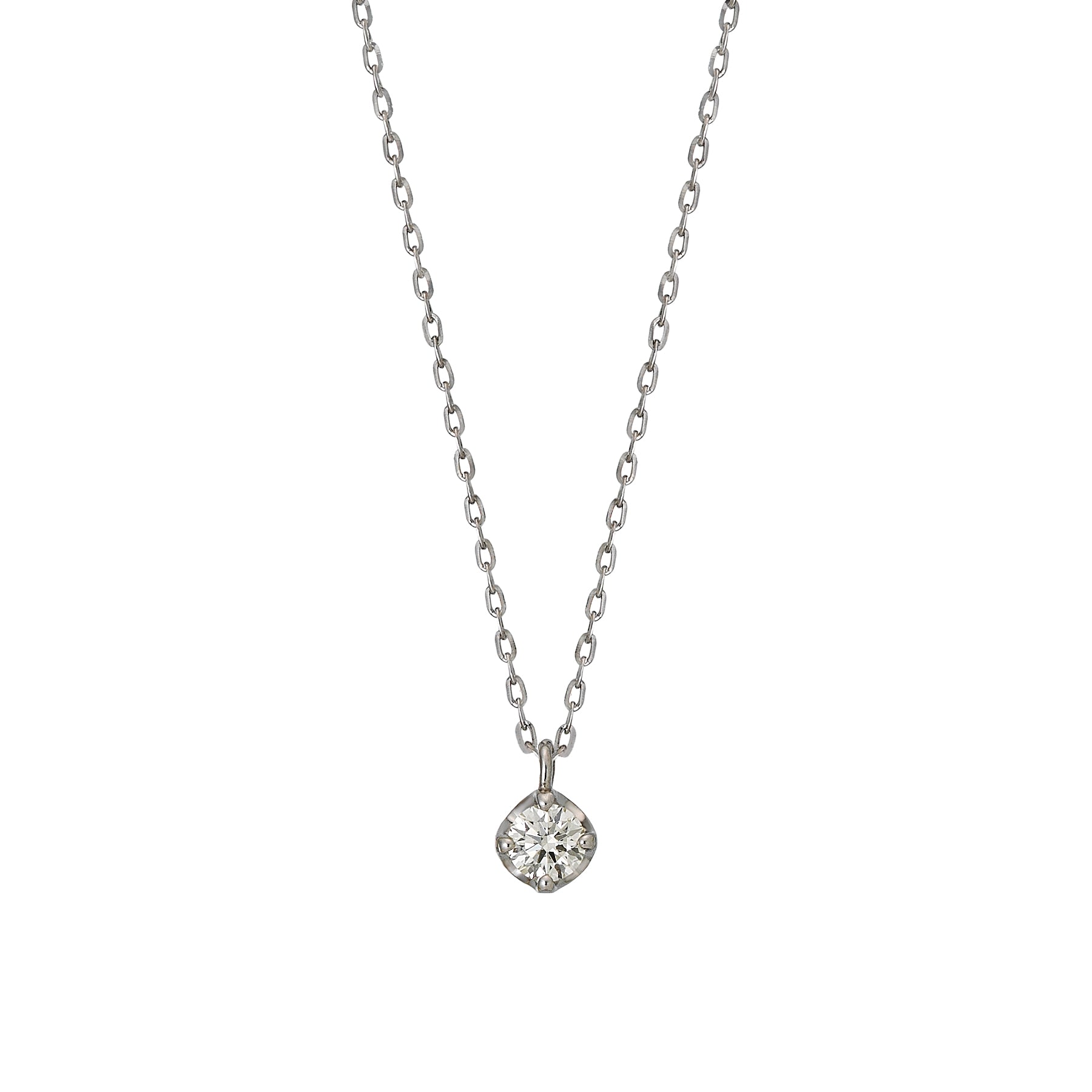 Platinum Diamond Solitaire Necklace - Product Image