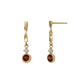 18K/10K Yellow Gold Garnet Swinging Earrings - Product Image