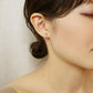 18K/10K Yellow Gold Rhodolite Garnet 3-Stone Bar Earrings - Model Image