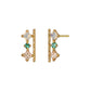 18K/10K Yellow Gold Emerald 3-Stone Bar Earrings - Product Image