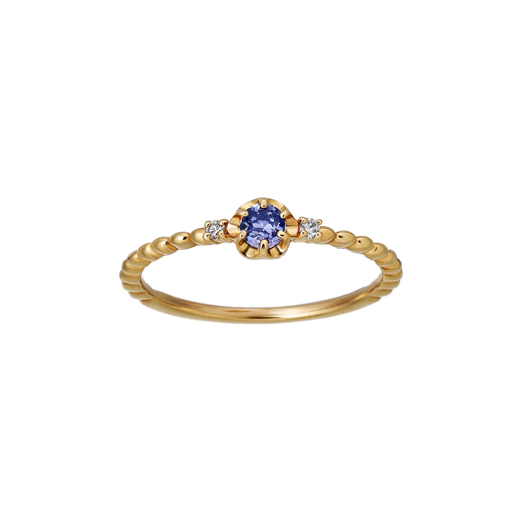 10K Yellow Gold Tanzanite Birthstone Ring [Full Bloom] - Product Image