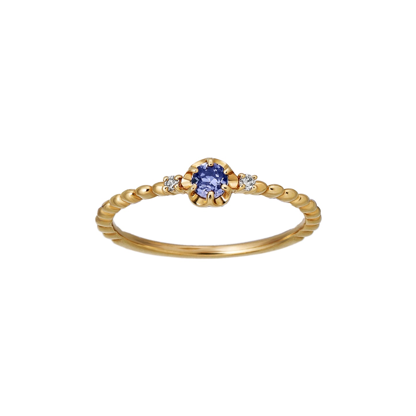 10K Yellow Gold Tanzanite Birthstone Ring [Full Bloom] - Product Image