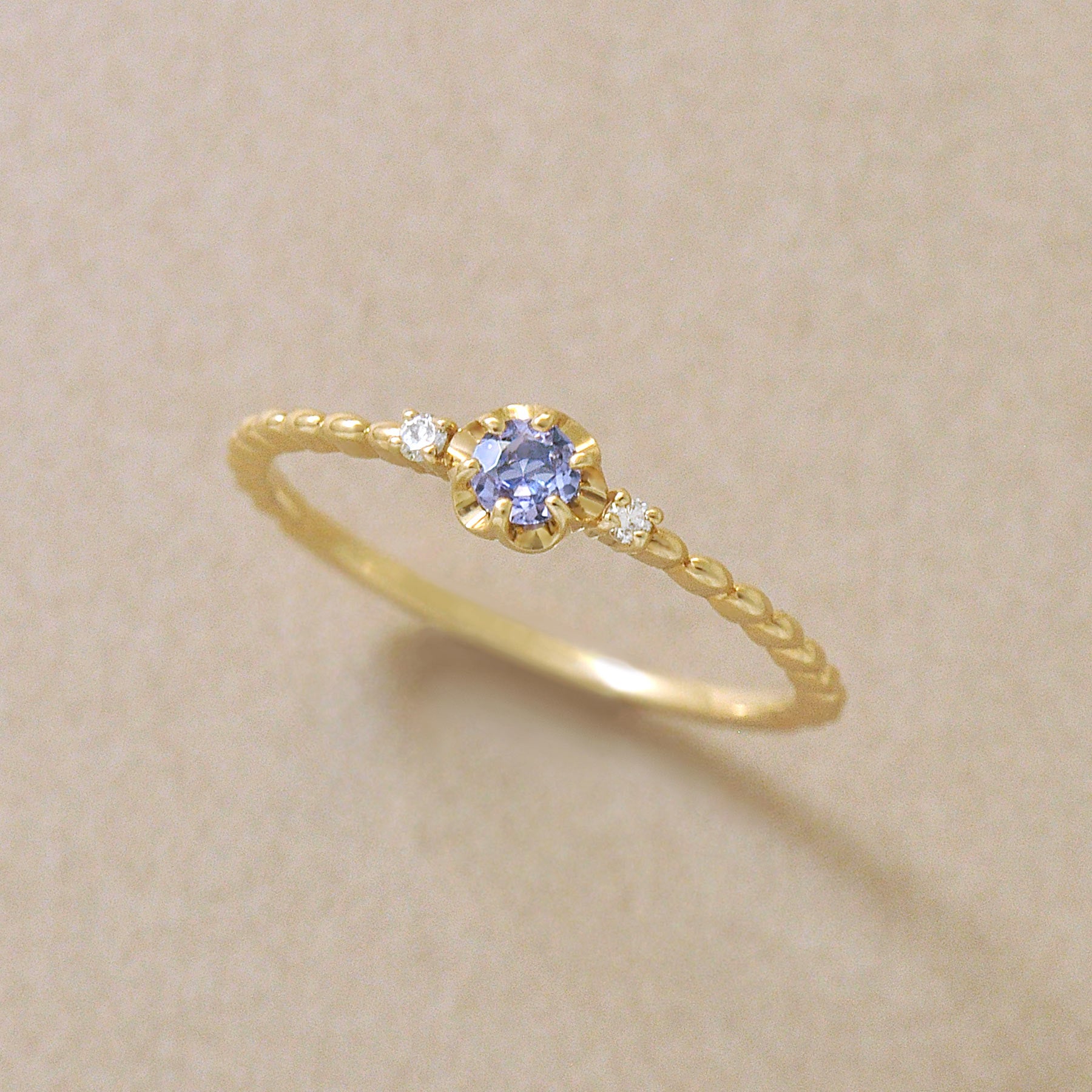 10K Yellow Gold Tanzanite Birthstone Ring [Full Bloom] - Product Image