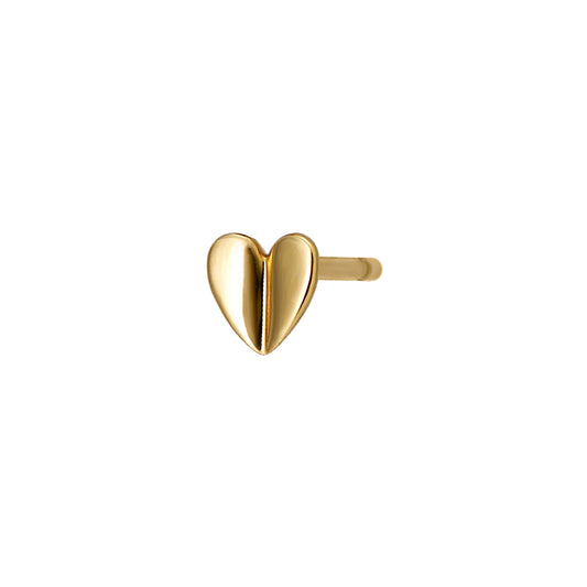 [Second Earrings] 18K Yellow Gold Heart Single Earring - Product Image
