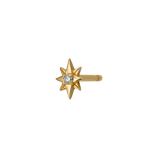 [Second Earrings] 18K Yellow Gold Diamond Sparkly Single Earring - Product Image