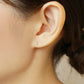 [Second Earrings] 18K Yellow Gold Diamond Marquise Single Earring - Model Image
