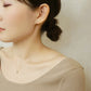 [Second Earrings] 18K Yellow Gold Diamond Earrings 0. 16ct - Model Image