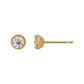 [Second Earrings] 18K Yellow Gold Moissanite Earrings (White) - Product Image