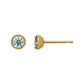 [Second Earrings] 18K Yellow Gold Moissanite Earrings (Blue) - Product Image