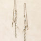 14K / 10K White Gold Twisted Long Threader Earrings - Product Image