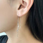14K / 10K White Gold Twisted Long Threader Earrings - Model Image