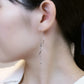 14K / 10K White Gold Twisted Long Threader Earrings - Model Image