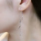 14K / 10K White Gold Twisted Long Threader Earrings - Model Image