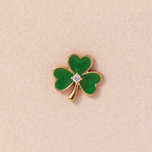 [GARDEN] 18K/10K Diamond Clover Single Earring (Yellow Gold) - Product Image