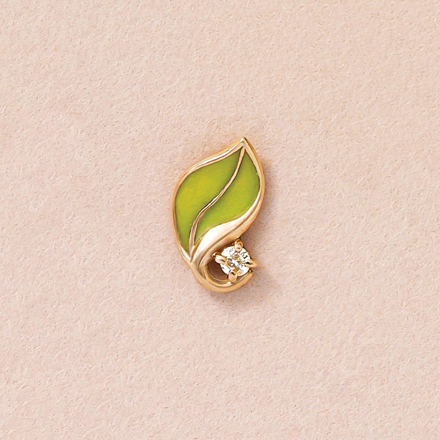 [GARDEN] 18K/10K Leaf Single Earring (Yellow Gold) - Product Image