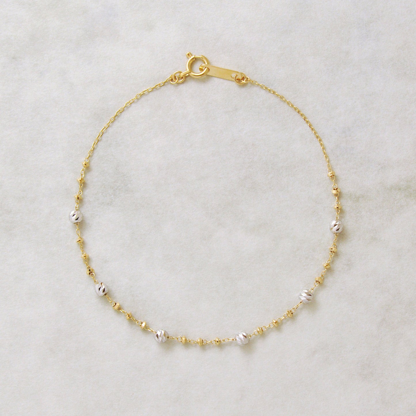 18K White Gold / Yellow Gold Glittering Bracelet - Product Image