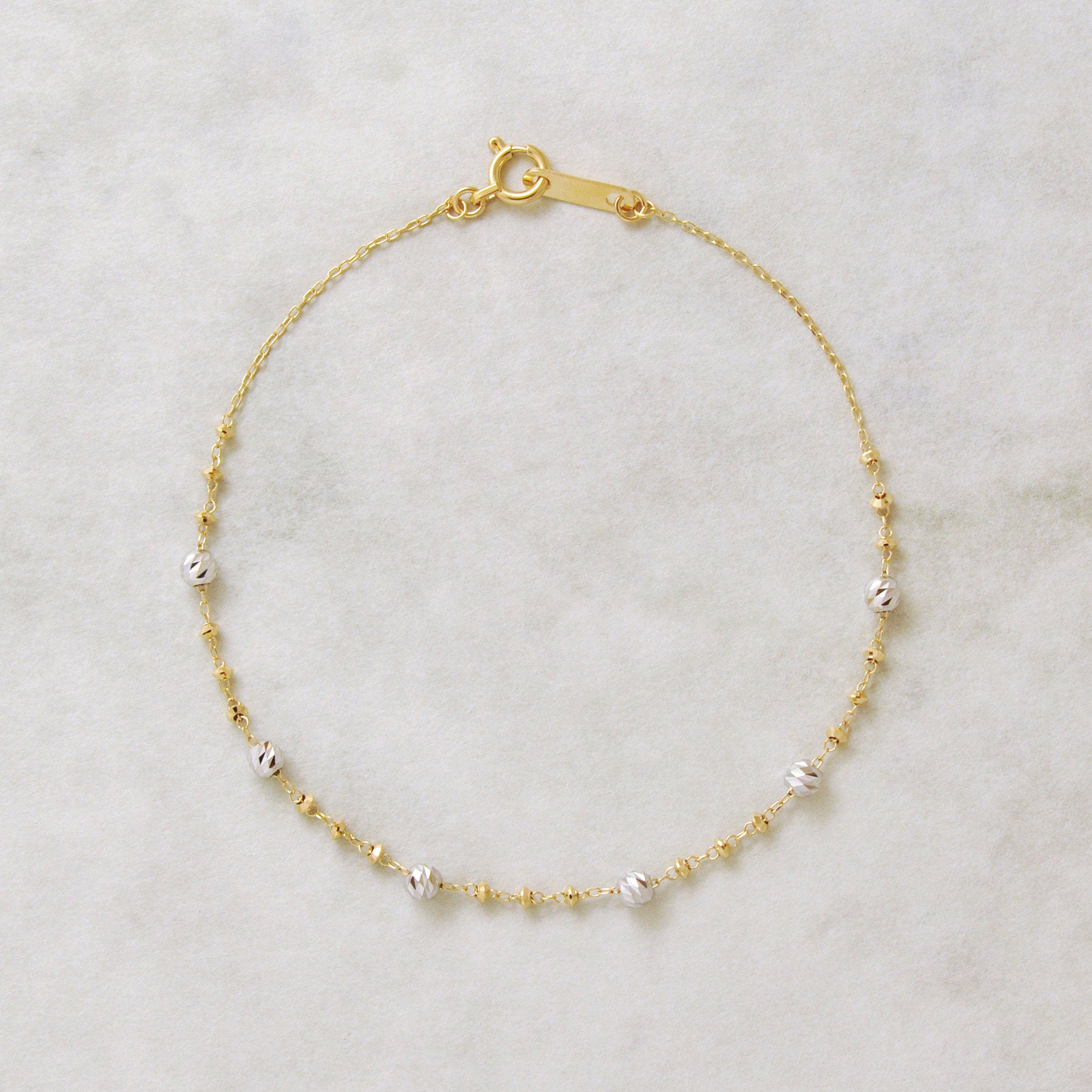 18K White Gold / Yellow Gold Glittering Bracelet - Product Image