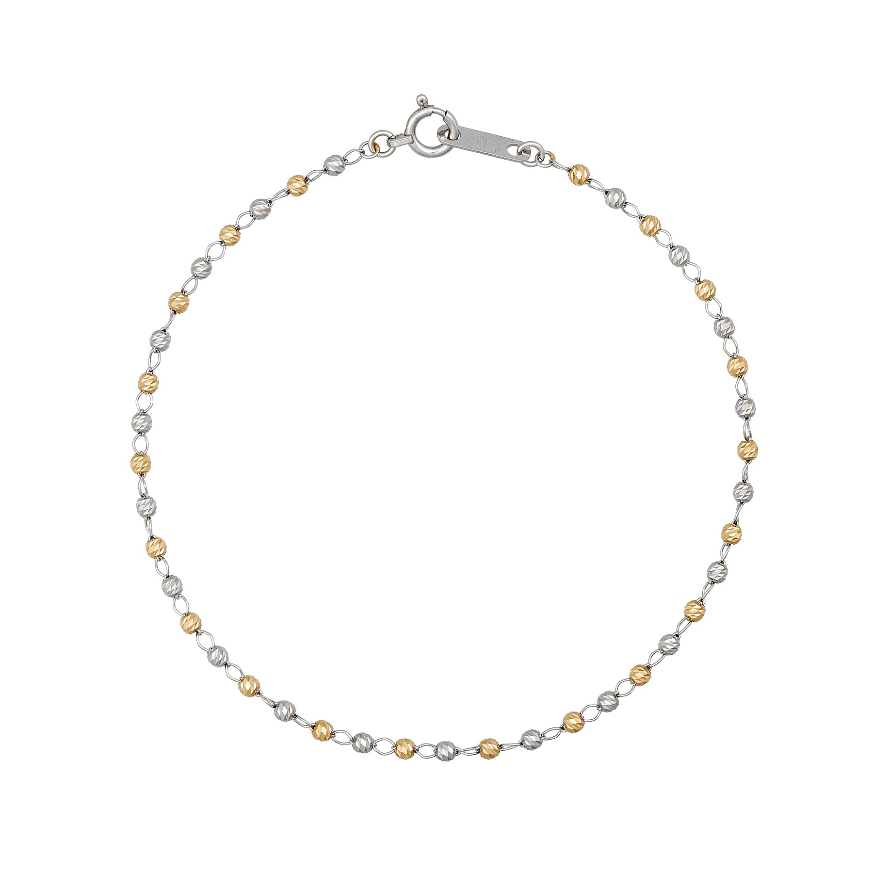18K White Gold / Rose Gold Combination Ball Bracelet - Product Image