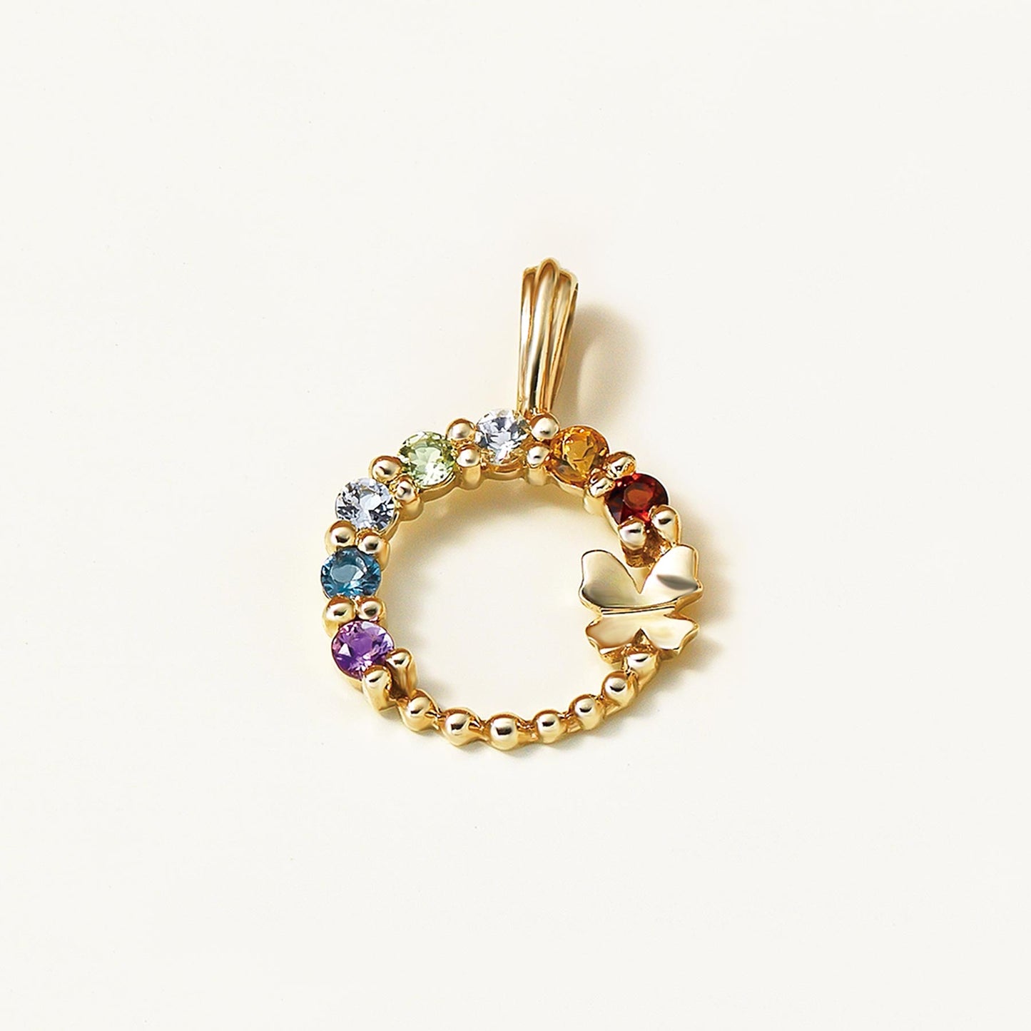 [GARDEN] 10K Rainbow Necklace Charm (Yellow Gold) - Product Image